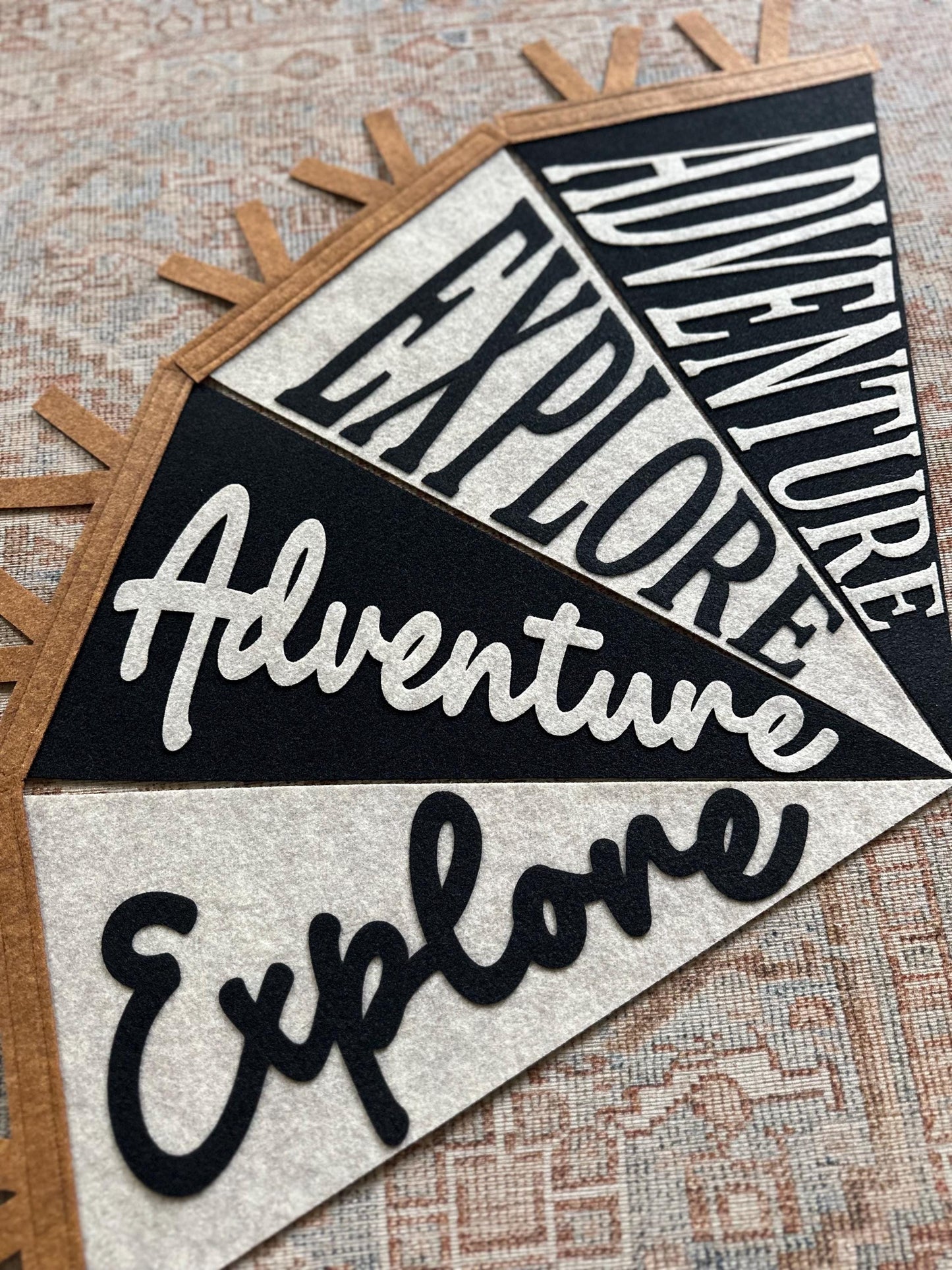 Custom word pennant flag, personalized baby gift, adventure flag for kids room, explore banner for playroom