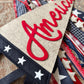 America vintage pennant flag, red white and blue American decor, Fourth of July door decor, patriotic summer felt flag
