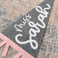Teacher custom name pennant, personalized teacher gift for classroom door, 18" name flag gift from student
