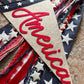 America vintage pennant flag, red white and blue American decor, Fourth of July door decor, patriotic summer felt flag