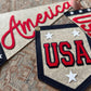 America vintage pennant flag, red white and blue American decor, Fourth of July door decor, patriotic summer felt flag
