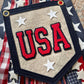 USA felt banner, red white and blue pennant flag for wreath, Fourth of July front porch decor, Memorial Day