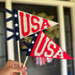 USA pennant flag, red white and blue American Flag, Fourth of July door decor, patriotic summer felt flag