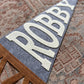 Custom PRINTED BLOCK name pennant, personalized baby gift, neutral nursery decor, personalized baby boy girl name flag, felt pennant