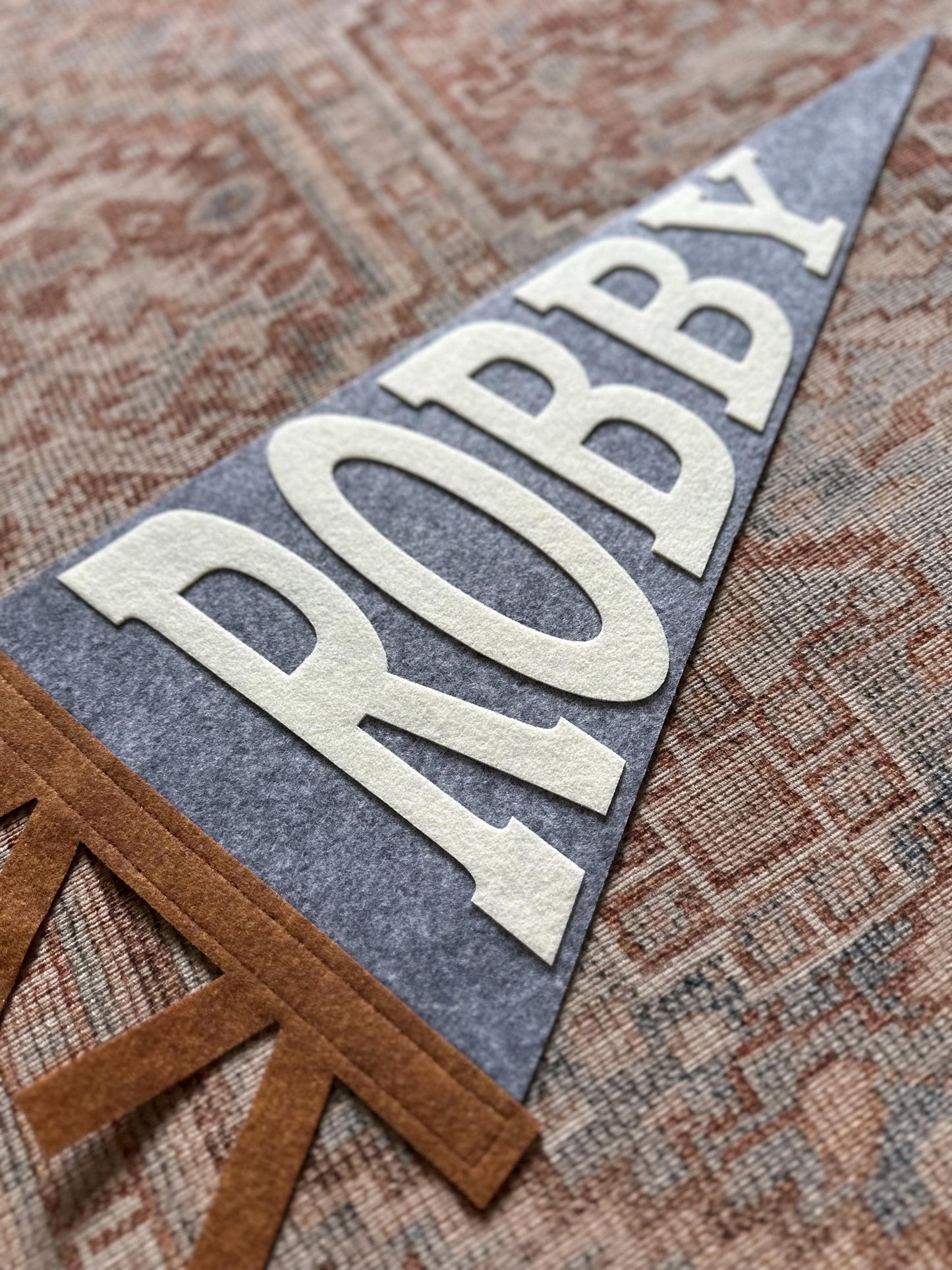 Custom PRINTED BLOCK name pennant, personalized baby gift, neutral nursery decor, personalized baby boy girl name flag, felt pennant