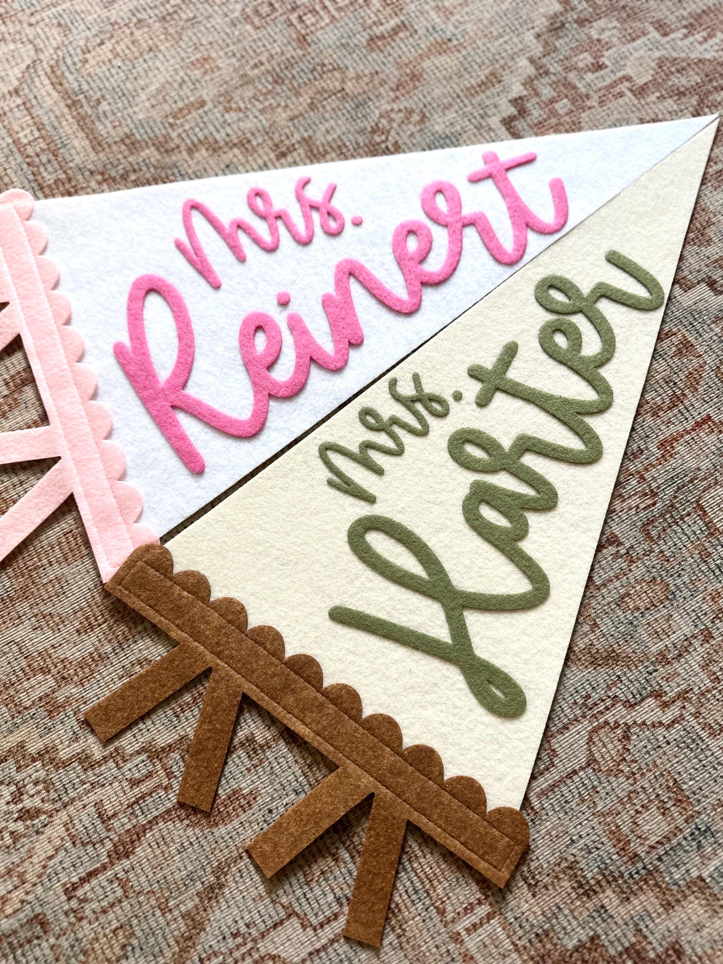 Teacher custom name pennant, personalized teacher gift for classroom door, 18" name flag gift from student