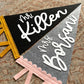 Teacher custom name pennant, personalized teacher gift for classroom door, 18" name flag gift from student