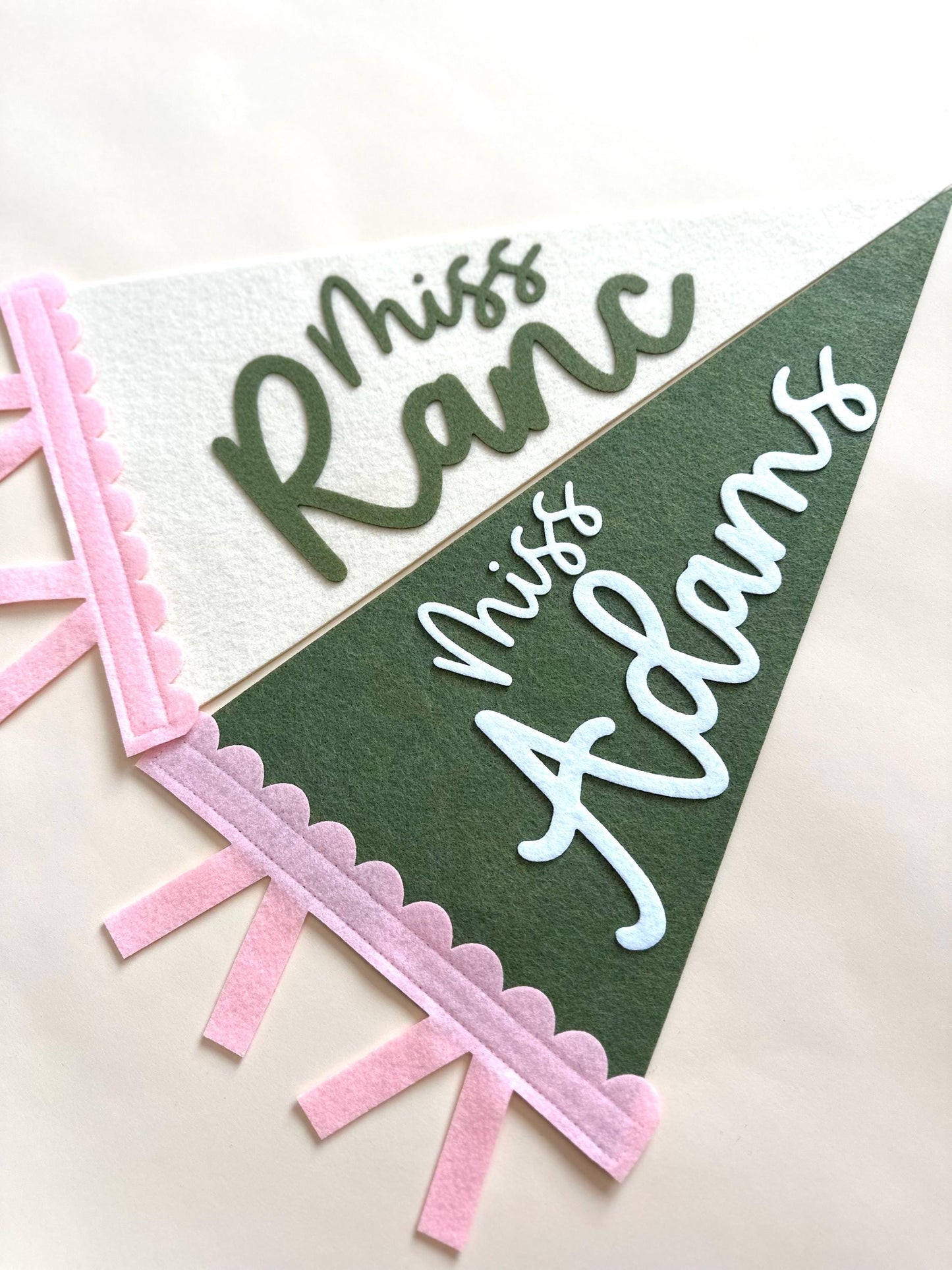 Teacher custom name pennant, personalized teacher gift for classroom door, 18" name flag gift from student