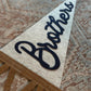 Vintage Brothers pennant flag, felt flag for shared boys' room, choose your color banner for playroom, bedroom door decor