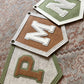 Custom initial pennant, personalized baby gift, neutral nursery decor, personalized baby flag for kids room