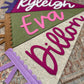 Personalized Scalloped Felt Name Pennant, Baby Girl Gift, Girl room decor