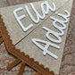 Personalized Scalloped Felt Name Pennant, Baby Girl Gift, Girl room decor