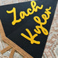 Custom felt name pennant, personalized baby gift, neutral nursery flag, playroom decor