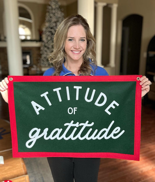 Attitude of gratitude banner wall hanging
