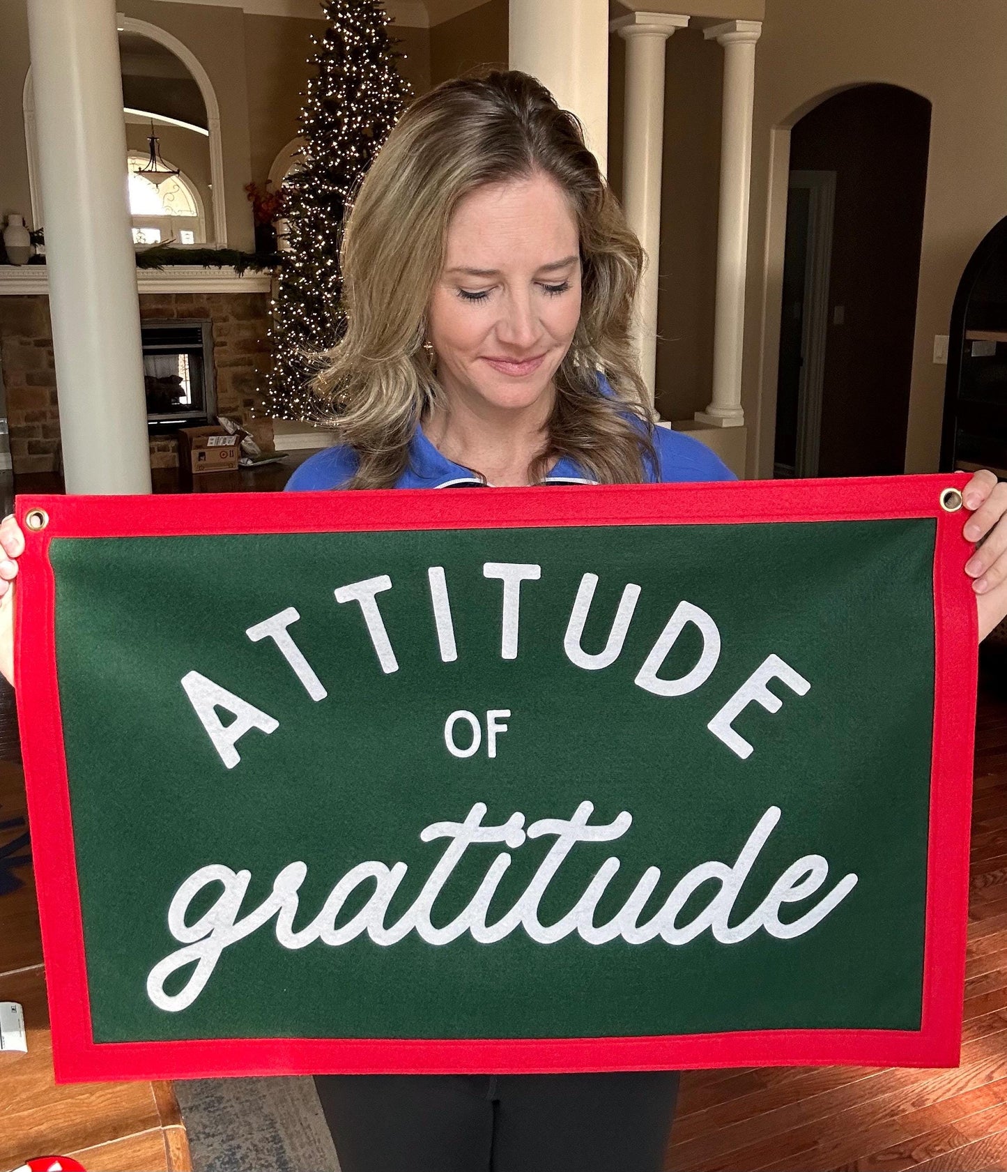 Attitude of gratitude banner wall hanging