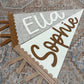 Personalized Scalloped Felt Name Pennant, Baby Girl Gift, Girl room decor