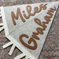 Custom felt name pennant, personalized baby gift, neutral nursery flag, playroom decor