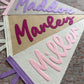 Custom felt name pennant, personalized baby gift, neutral nursery flag, playroom decor