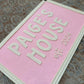 CUSTOM felt rectangle banner with sewn border, choose your own words, vintage wall hanging, felt pennant gift for gallery wall