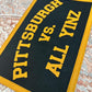 CUSTOM felt rectangle banner with sewn border, choose your own words, vintage wall hanging, felt pennant gift for gallery wall
