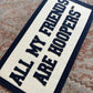 CUSTOM felt rectangle banner with sewn border, choose your own words, vintage wall hanging, felt pennant gift for gallery wall