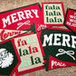 Merry with bow Christmas felt banner